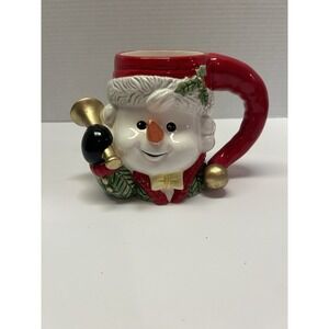 Vintage Fitz & Floyd Large Figural Snowman Mug Christmas 1993 Omnibus‎ 24 Oz.